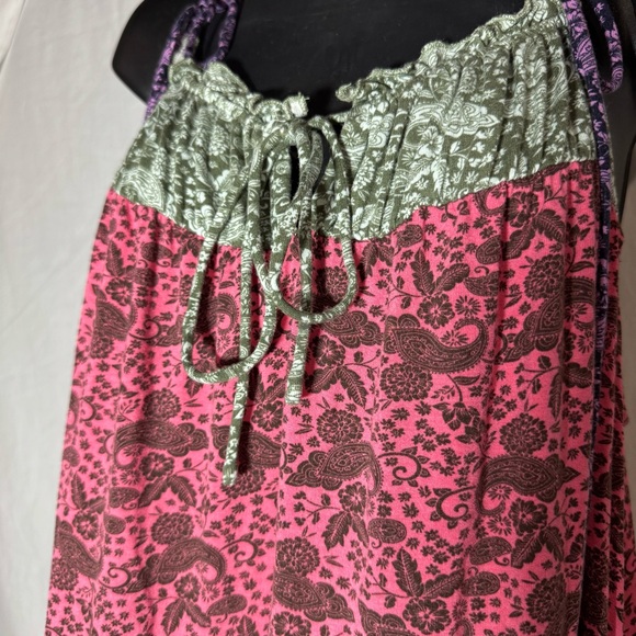 Anthropologie Women's Pink Paisley Tiered Boho Mini Dress Size Small - Picture 3 of 6